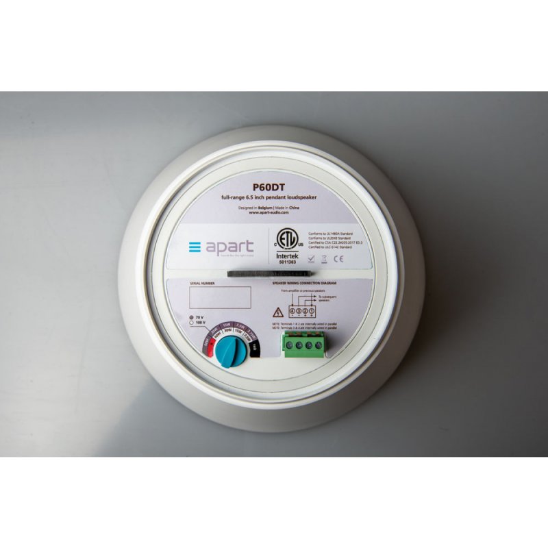 Biamp P60DT-W 6.5" Two-Way Pendant Ldspkr WH