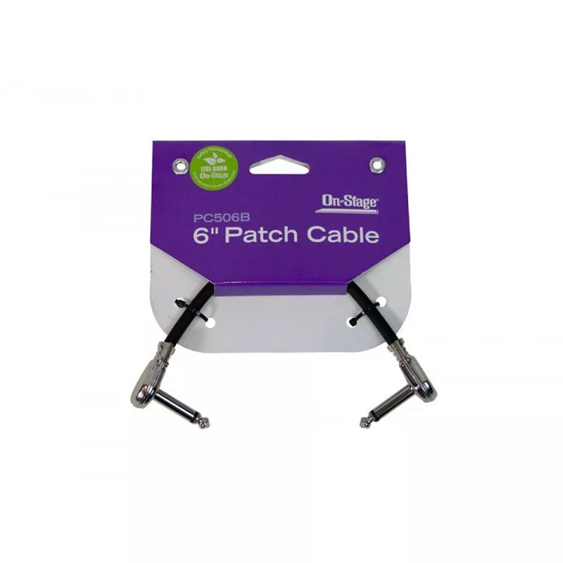 On-Stage TMP-PC506B 6" Patch Cable w/ Pancake Connectors (Black)