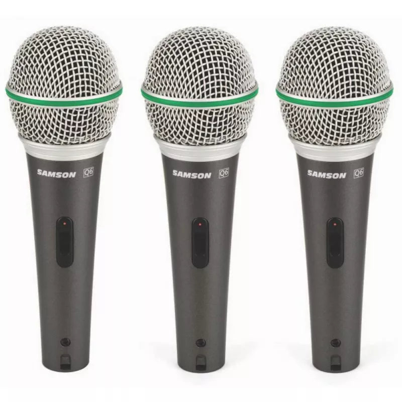 Samson Q6 (3-PACK) Dynamic Supercardioid Handheld Mic (3-pack)