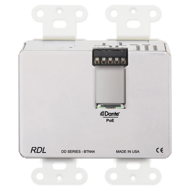 RDL DD-BTN44 Wall-Mounted Audio Dante Interface | RDL – SoundPro