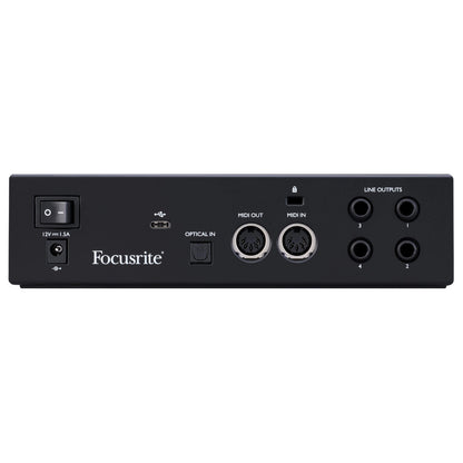 Focusrite Clarett+ 2Pre 10-In / 4-Out Audio Interface back