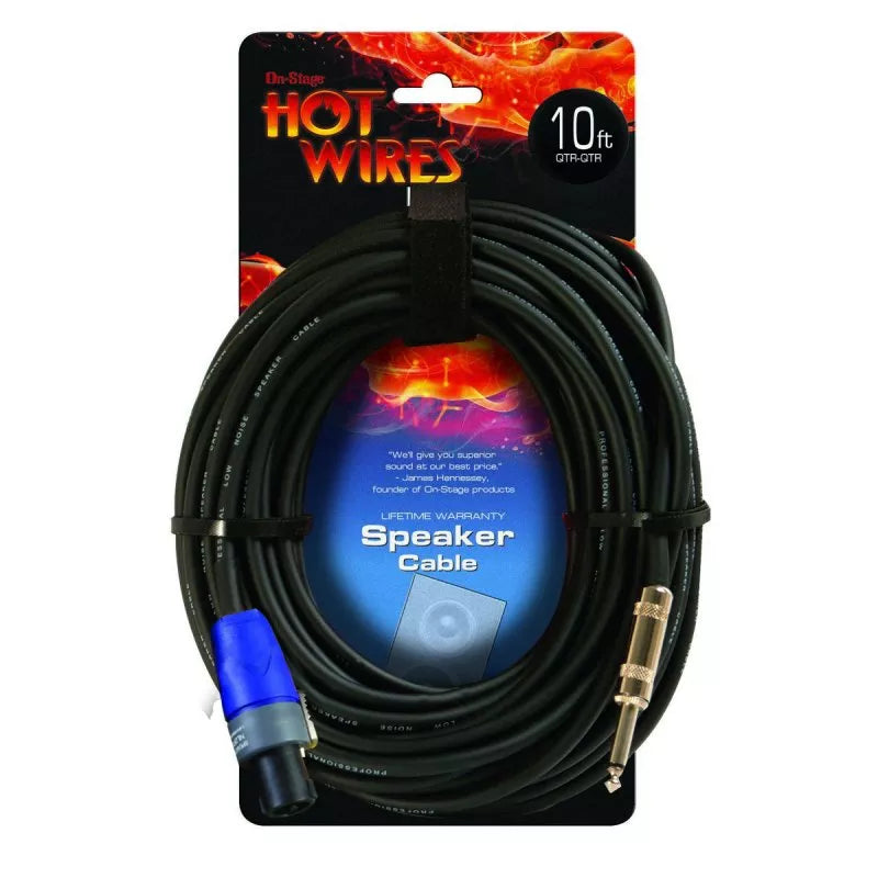 On-Stage TMP-SP14-10SQ Speakon Cable with Neutrik Connectors (10', NL2-QTR)