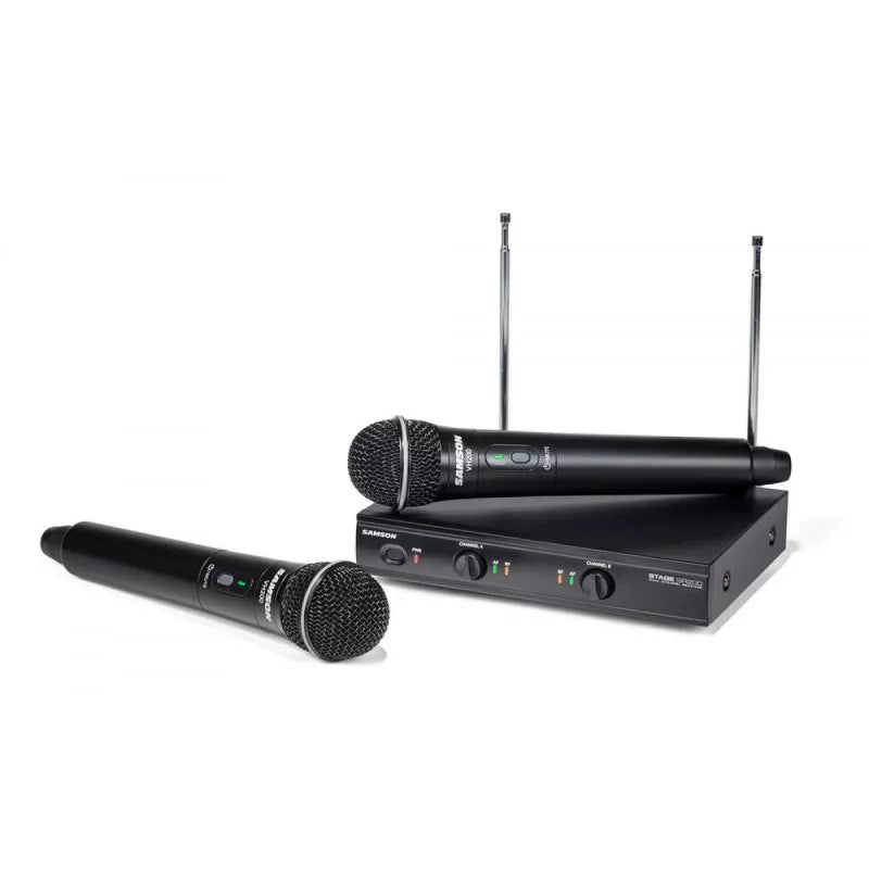 Samson SWS200HH-C Stage 200 Dual Vocal Wireless System (2) Q6 Dynami