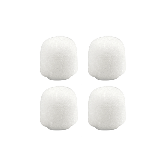 Four white foam windscreens