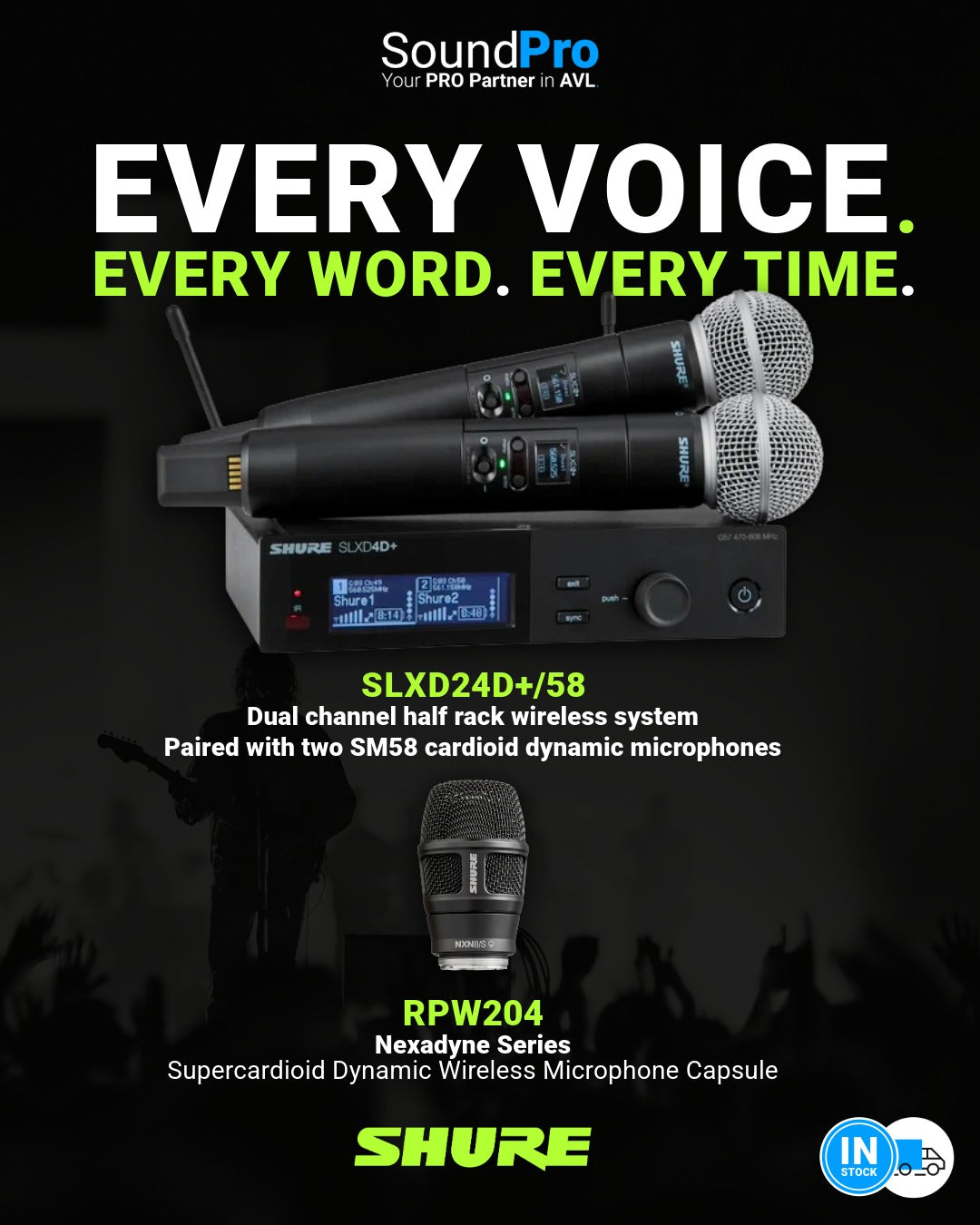 Every Voice. Every Word, Every Time. Shure SLXD24D+/58 RPW204
