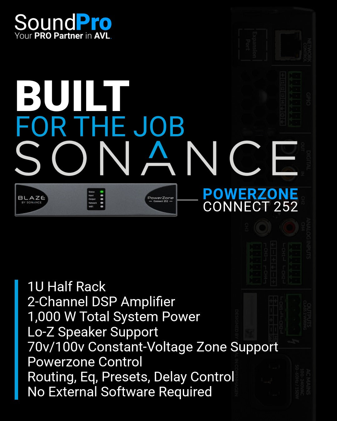Sonance Built for the Job. Powerzone Connect 252