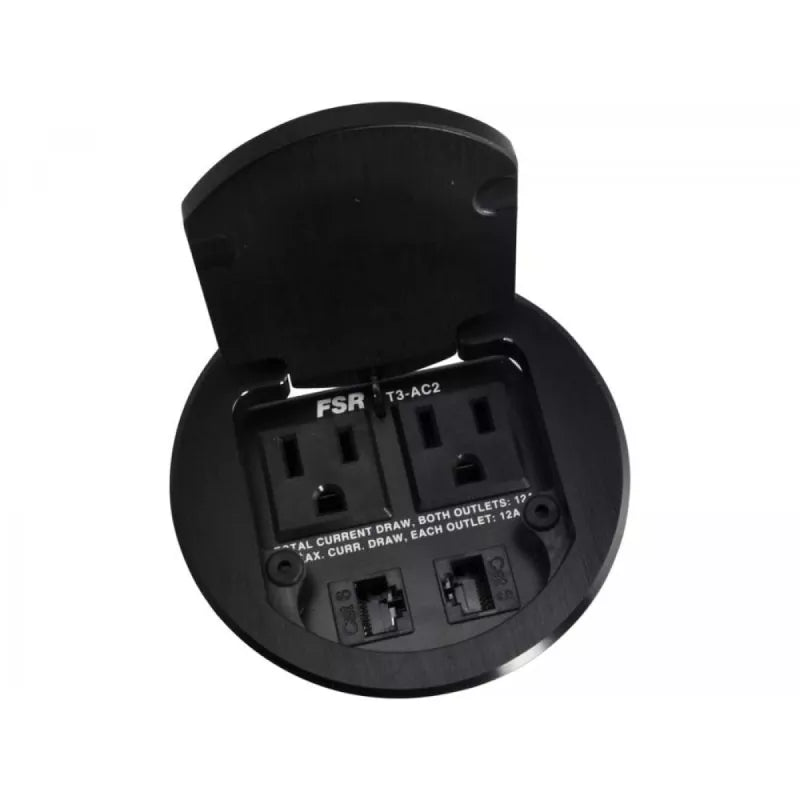 FSR T3-AC2-CAT6-BLK Black Round 2 AC & 2 CAT6 Co