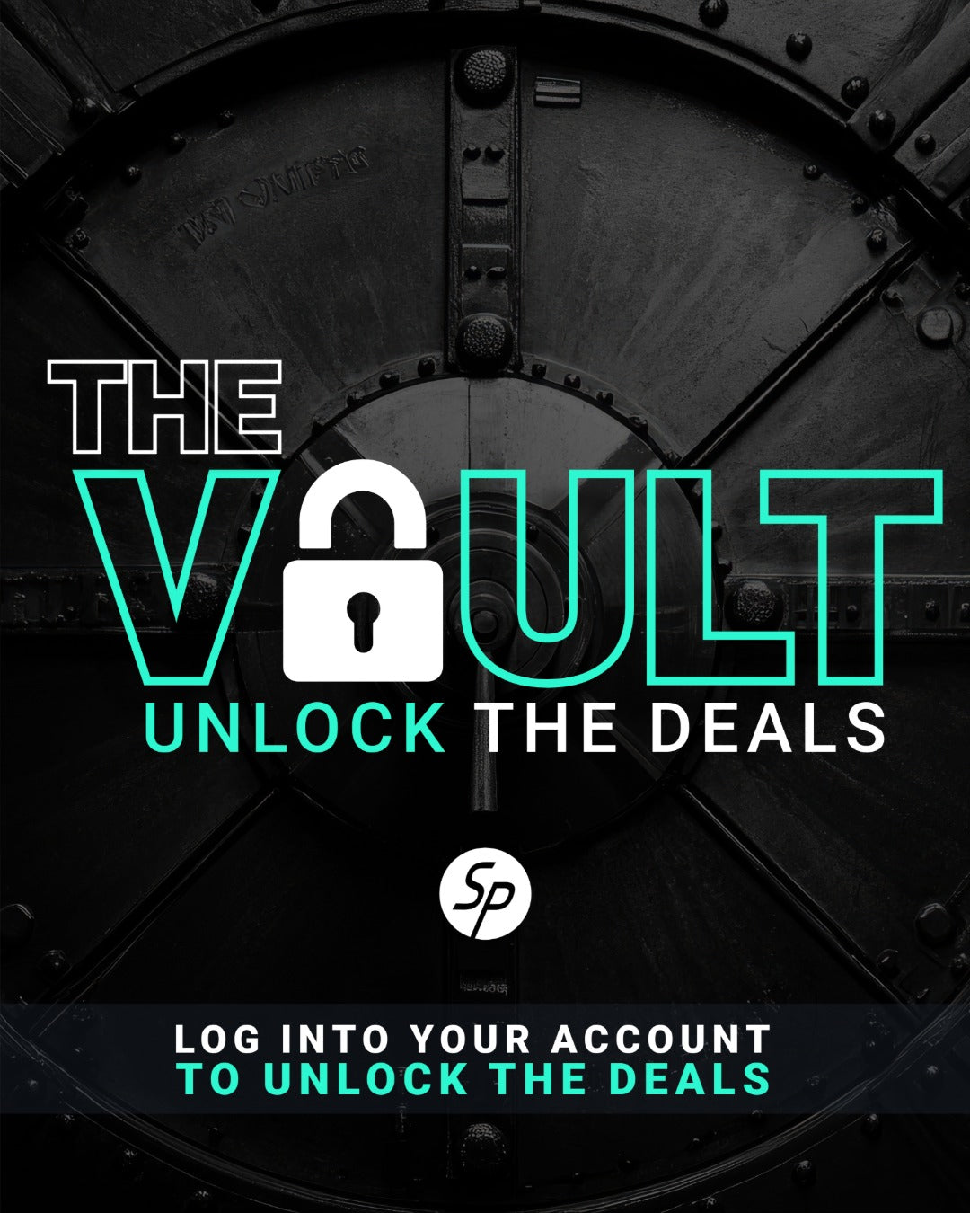 The Vault Banner. Text says The Vault Unlock the Deals. Log into your account to unlock the deals.