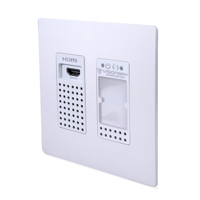 Visionary Solutions DuetE5-WP-H-WHITE 4K60 4:4:4 over IP Wallplate Encoder | Color: White