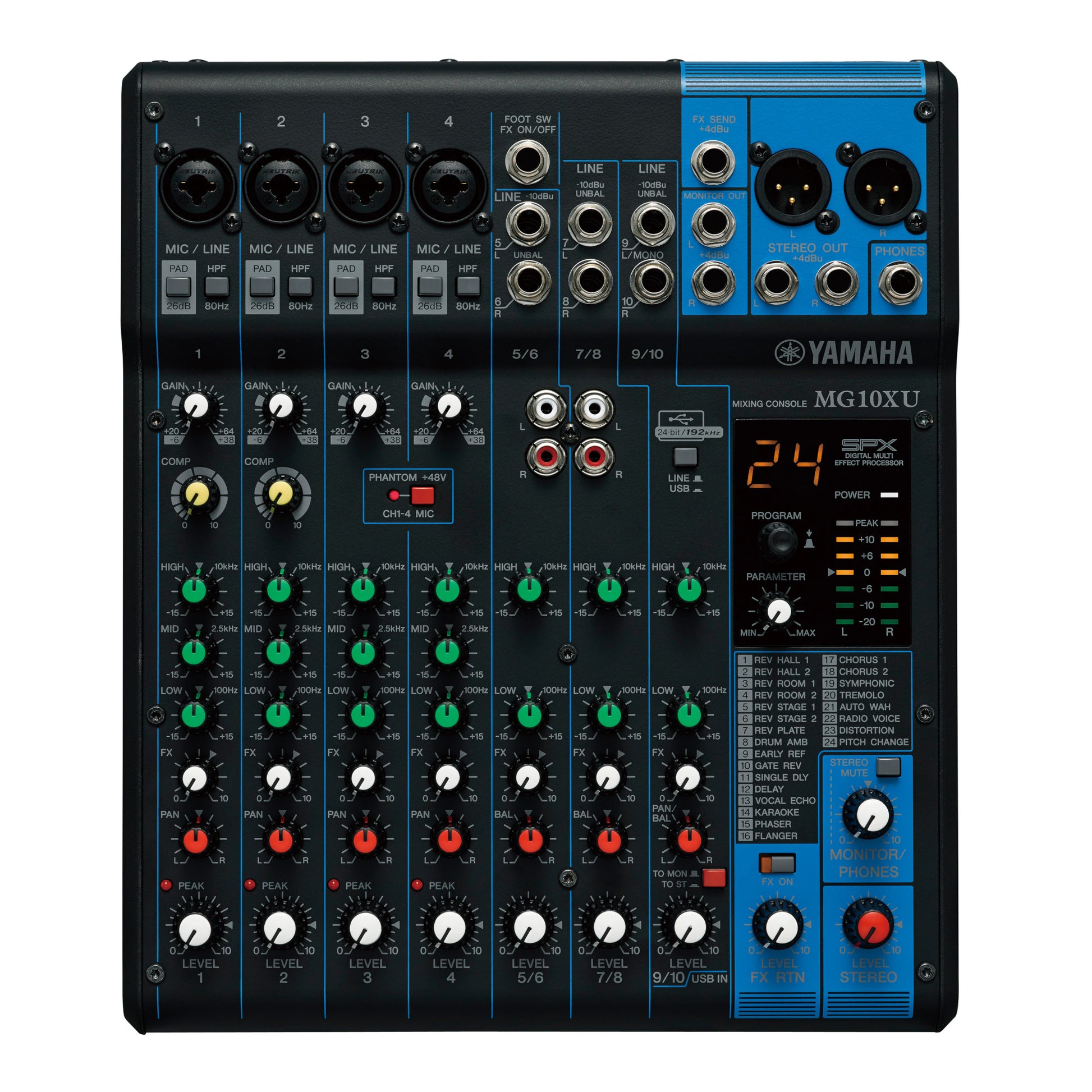 Yamaha MG10XU 10-Channel Analog Mixer with Effects and USB top