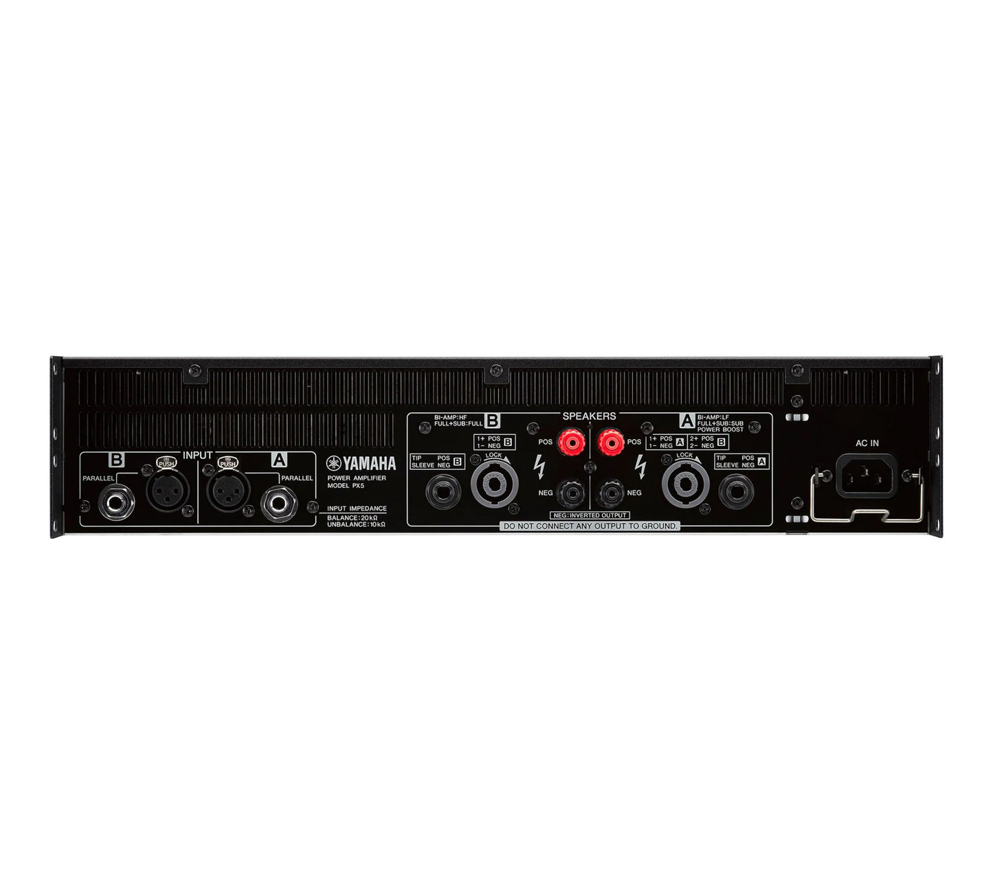 Yamaha PX5 Dual Channel Power Amplifier back