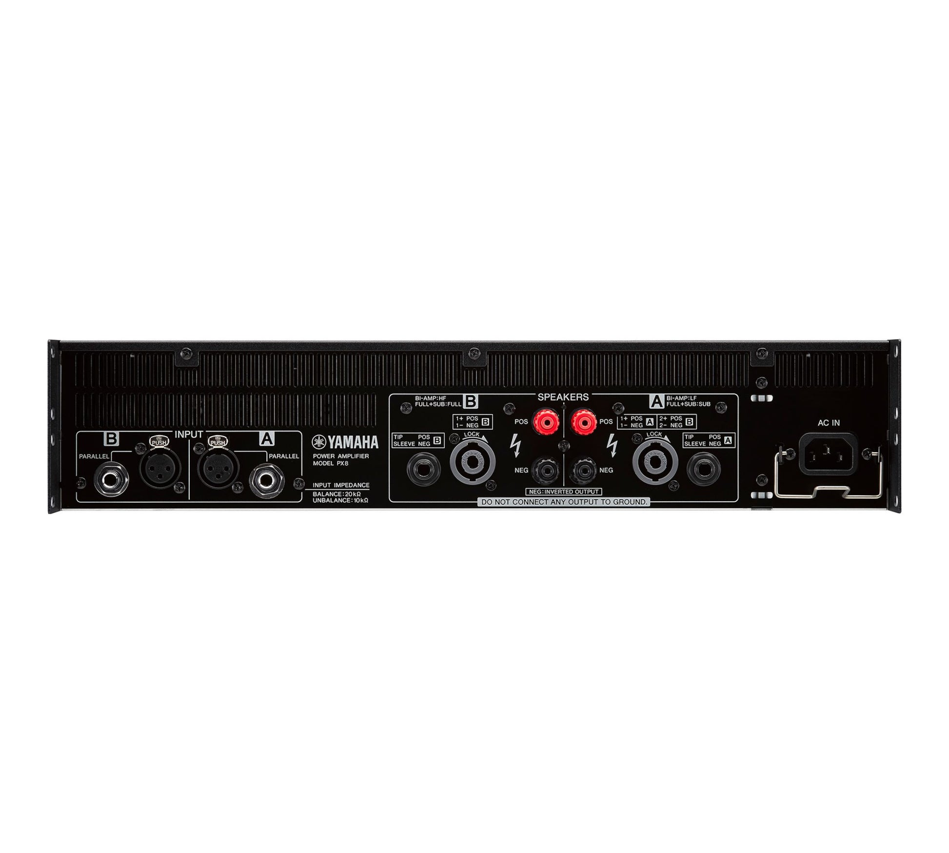 Yamaha PX8 Dual Channel Power Amplifier back