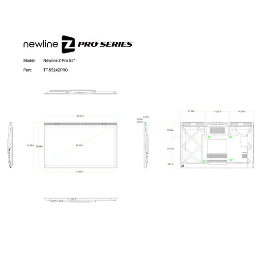 Newline Interactive TT-5524ZPRO Z Pro Series Interactive Display | Size: 55"