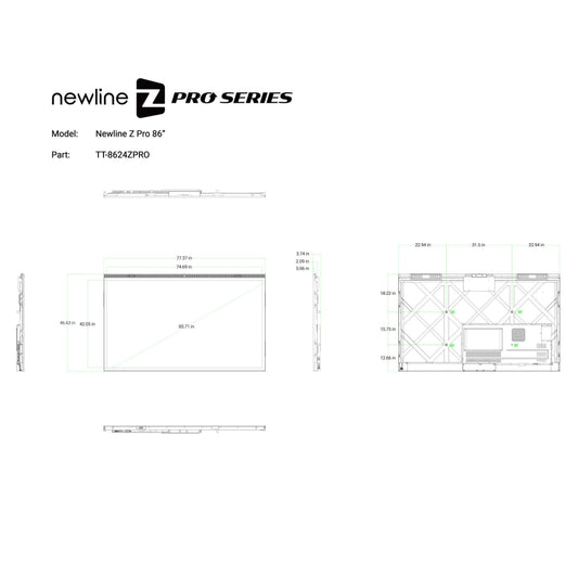 Newline Ineractive TT-8624ZPRO 86" Z Pro Series Display