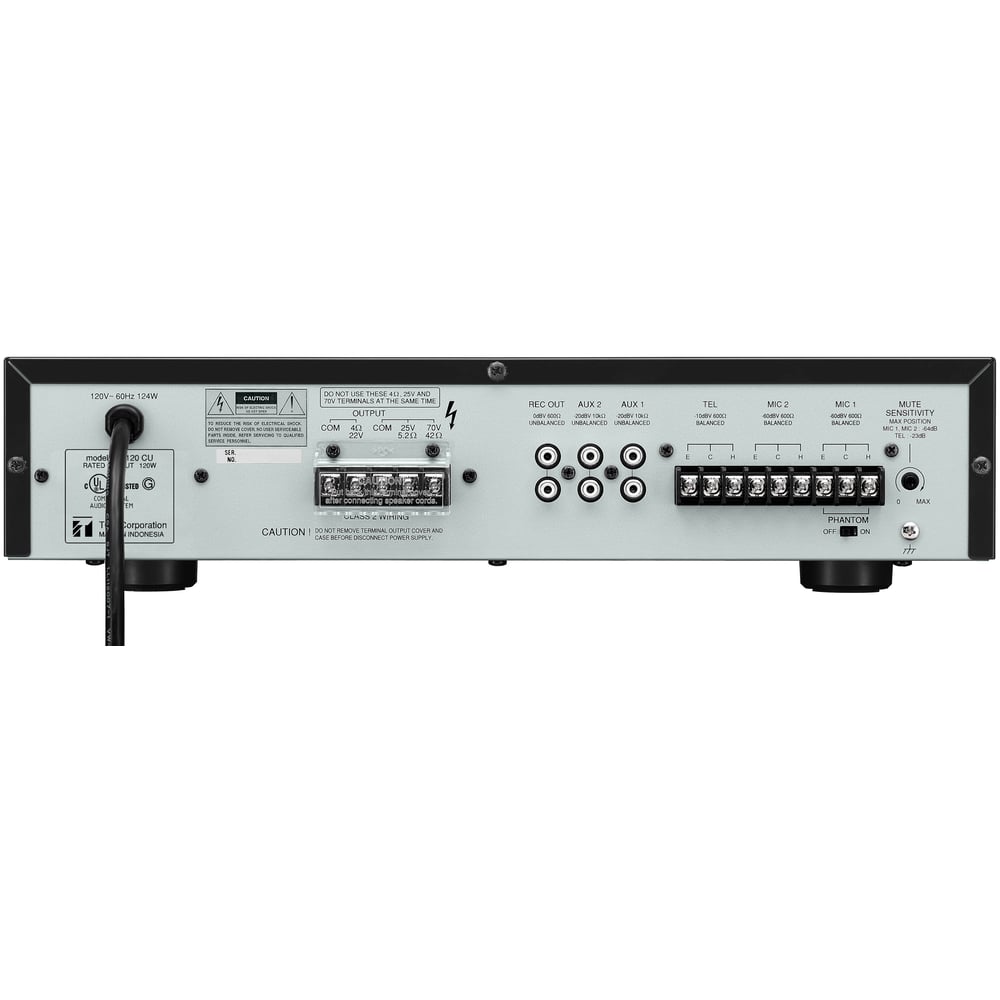 TOA A-2240 CU Mixer/Amp Five Input (Mic- Line- Tel)- 240W- Paging Priority Mute