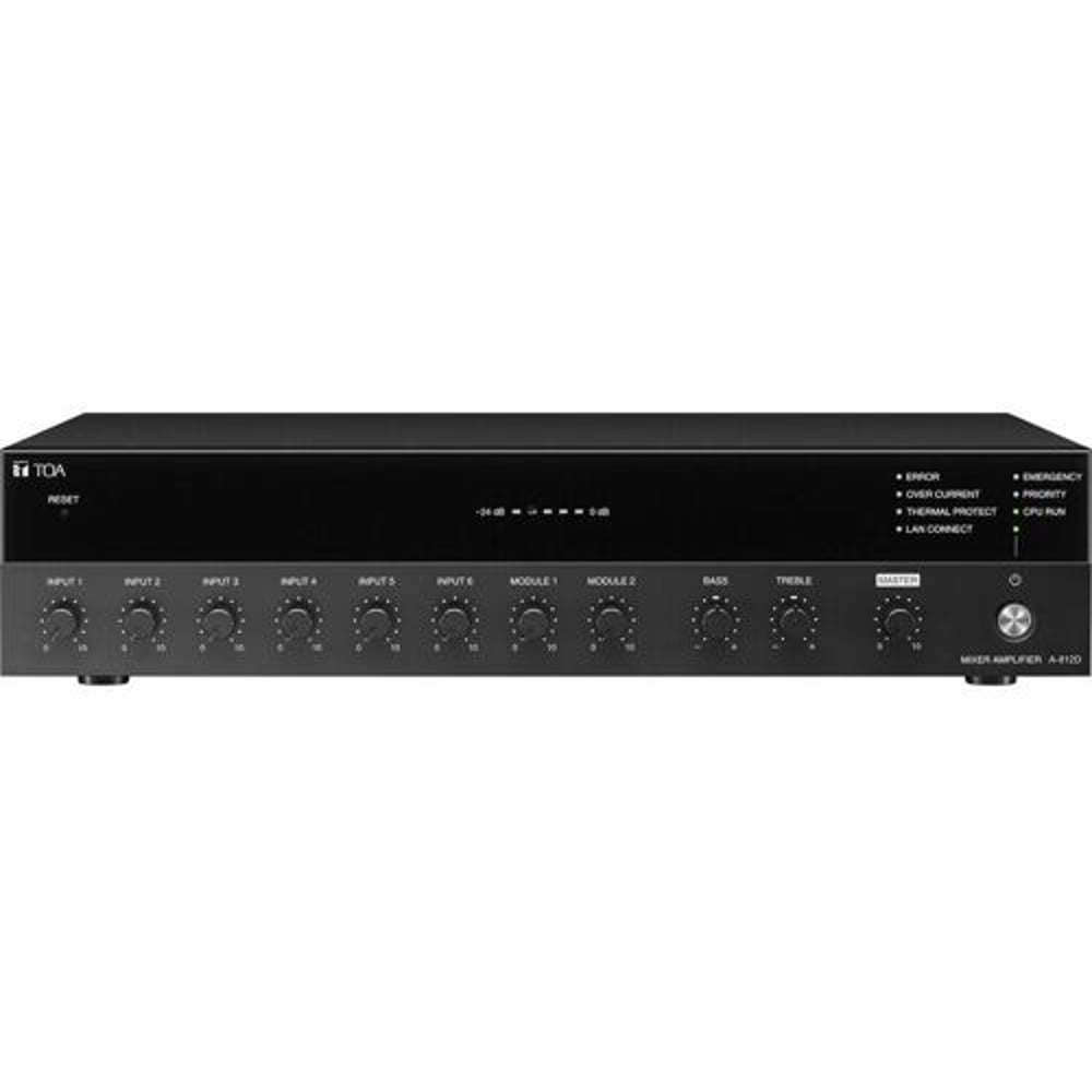 TOA A-812D 3CU Mixer/Digital Amplifier - 120W - Six Audio Input, 2 Slots For 900 Series