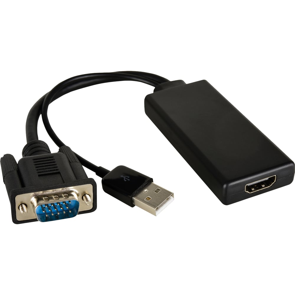 Kramer 99-9698002 15-Pin Hd (M) To Hdmi (F) With Usb, Audio/Power Adapter Cable