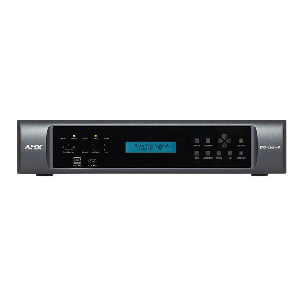 AMX AMX-FG1906-0402 8X4+2 4K60 4:4:4 All-In-One Presentation Switcher, Taa