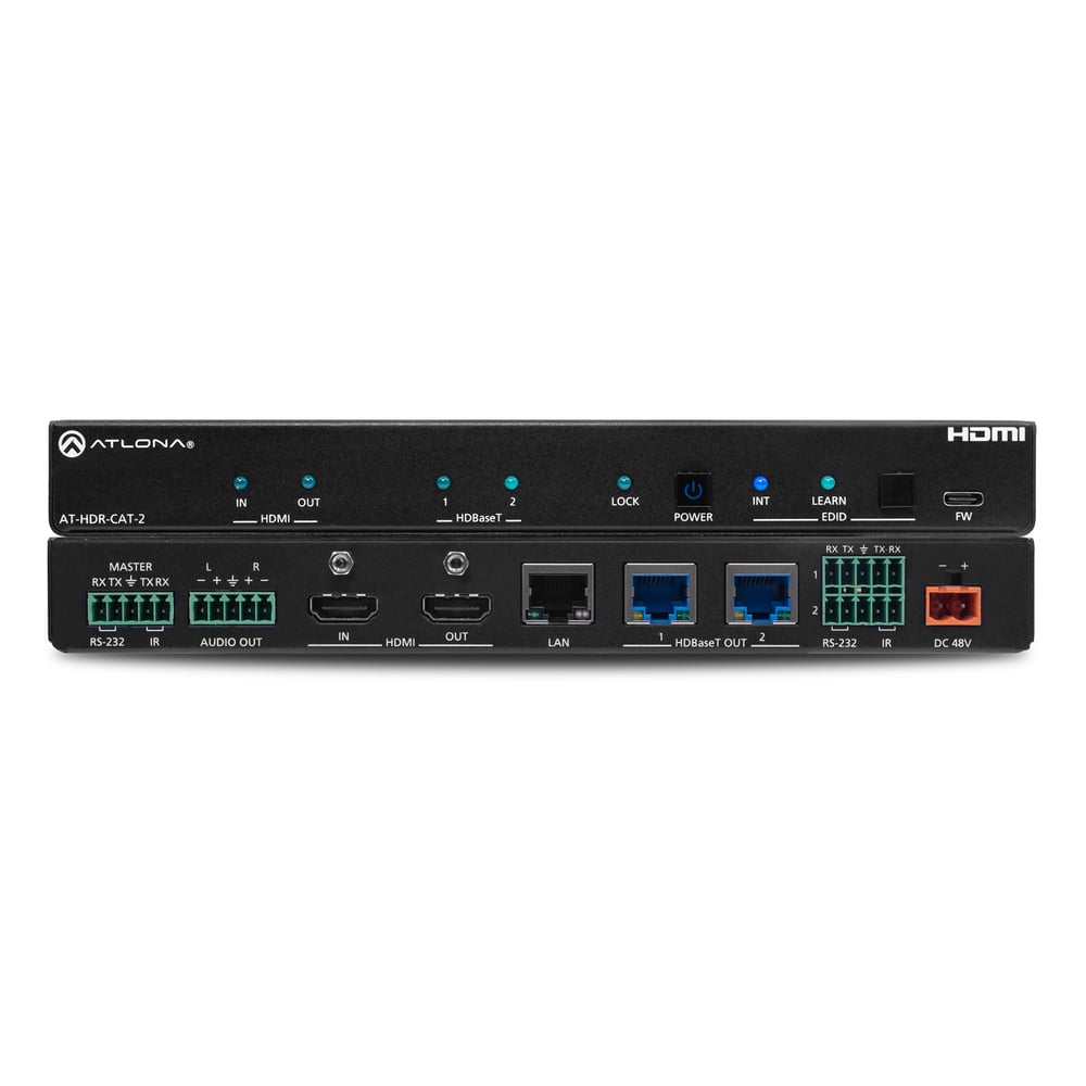 ATLONA AT-HDR-CAT-2 4K/Hdr Hdmi 2.0B Hdbaset Hdmi 1 X 2 Distribution Amplifier