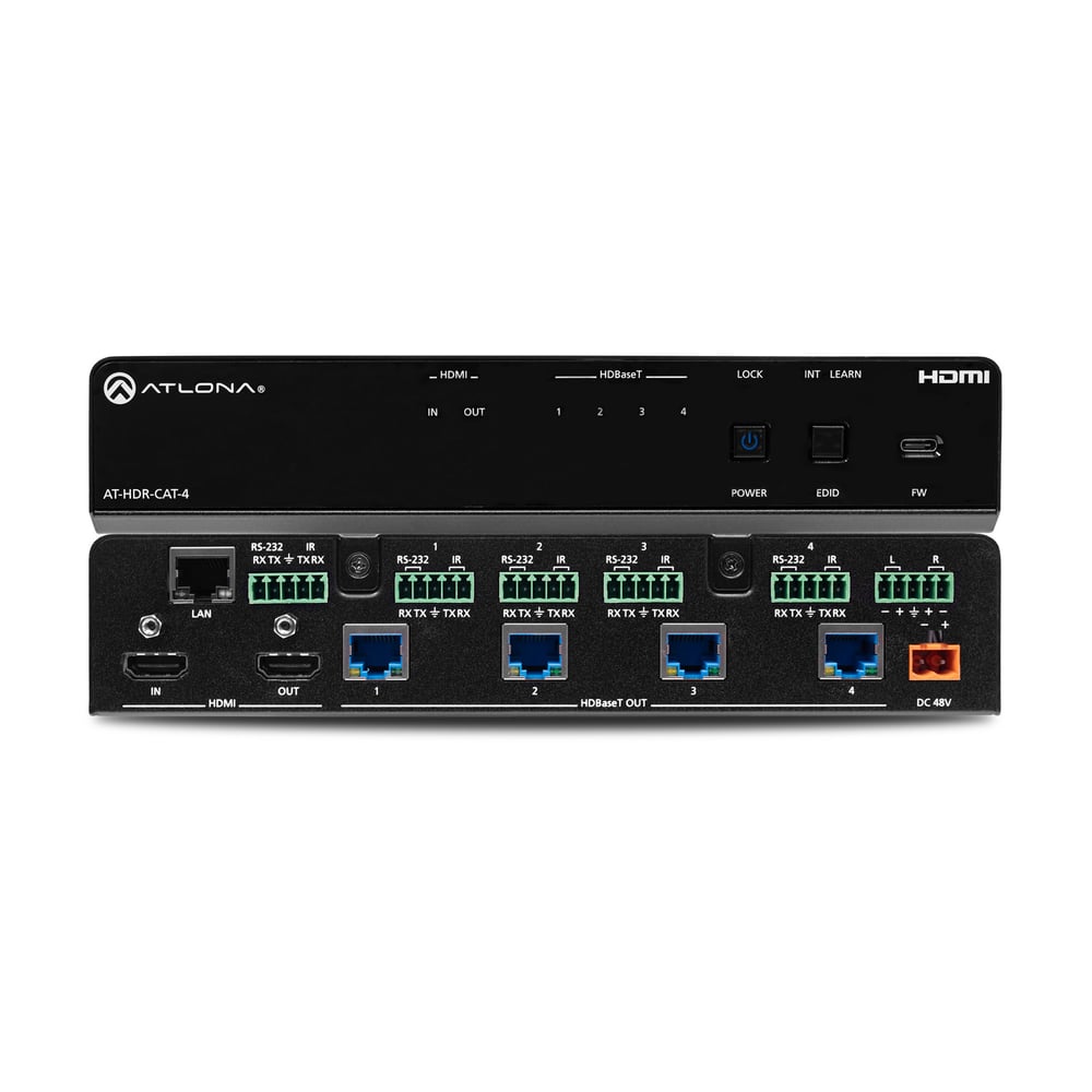 ATLONA AT-HDR-CAT-4 4K/Hdr Hdmi 2.0B Hdbaset Hdmi 1X4 Distribution Amplifier