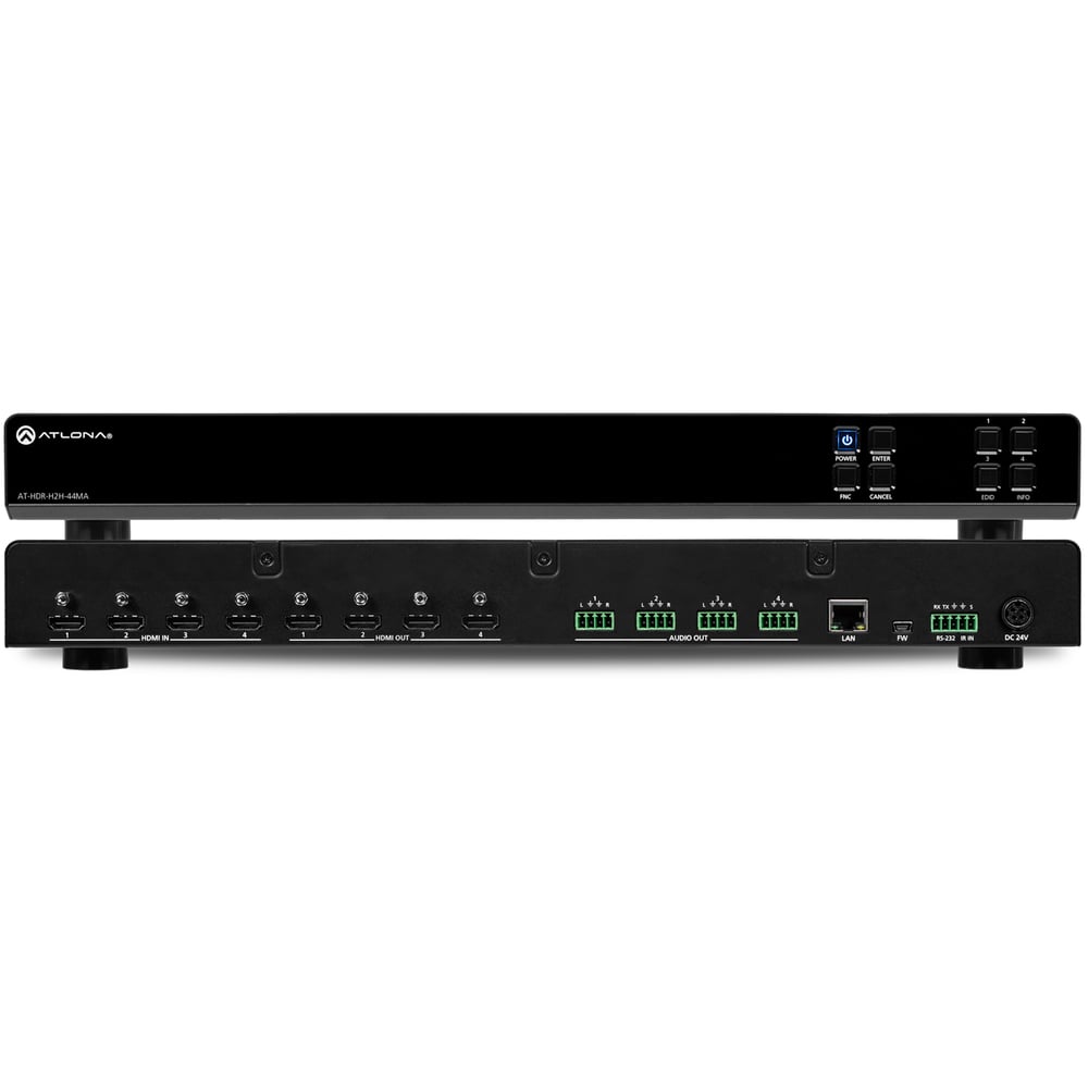 ATLONA AT-HDR-H2H-44MA 4K/Uhd Hdr 4×4 Hdmi Matrix Switcher