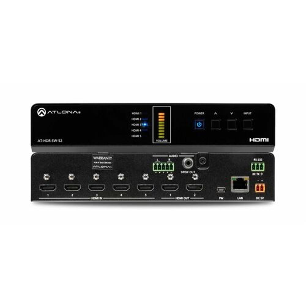 ATLONA AT-HDR-SW-52 5 X 2 4K/Hdr Hdmi 2.0B Switcher