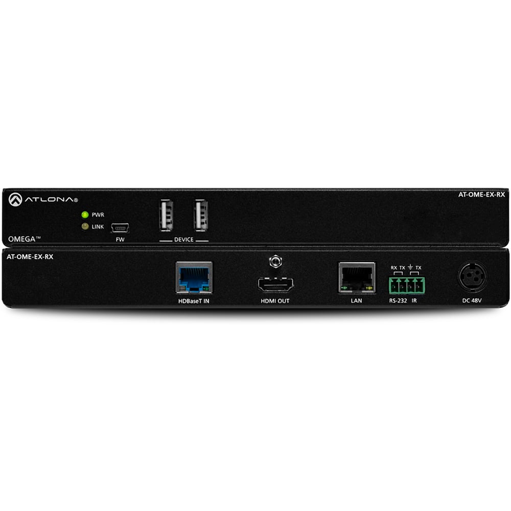 ATLONA AT-OME-EX-RX Omega 4K/Uhd Hdmi Over Hdbaset Receiver W/Usb, Control And Poe