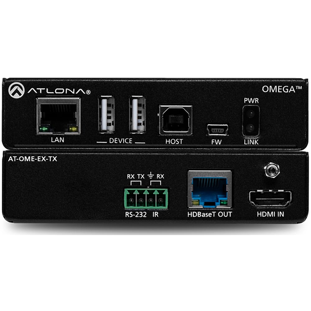 ATLONA AT-OME-EX-TX Omega 4K/Uhd Hdmi Over Hdbaset Transmitter With Usb, Control, And Poe