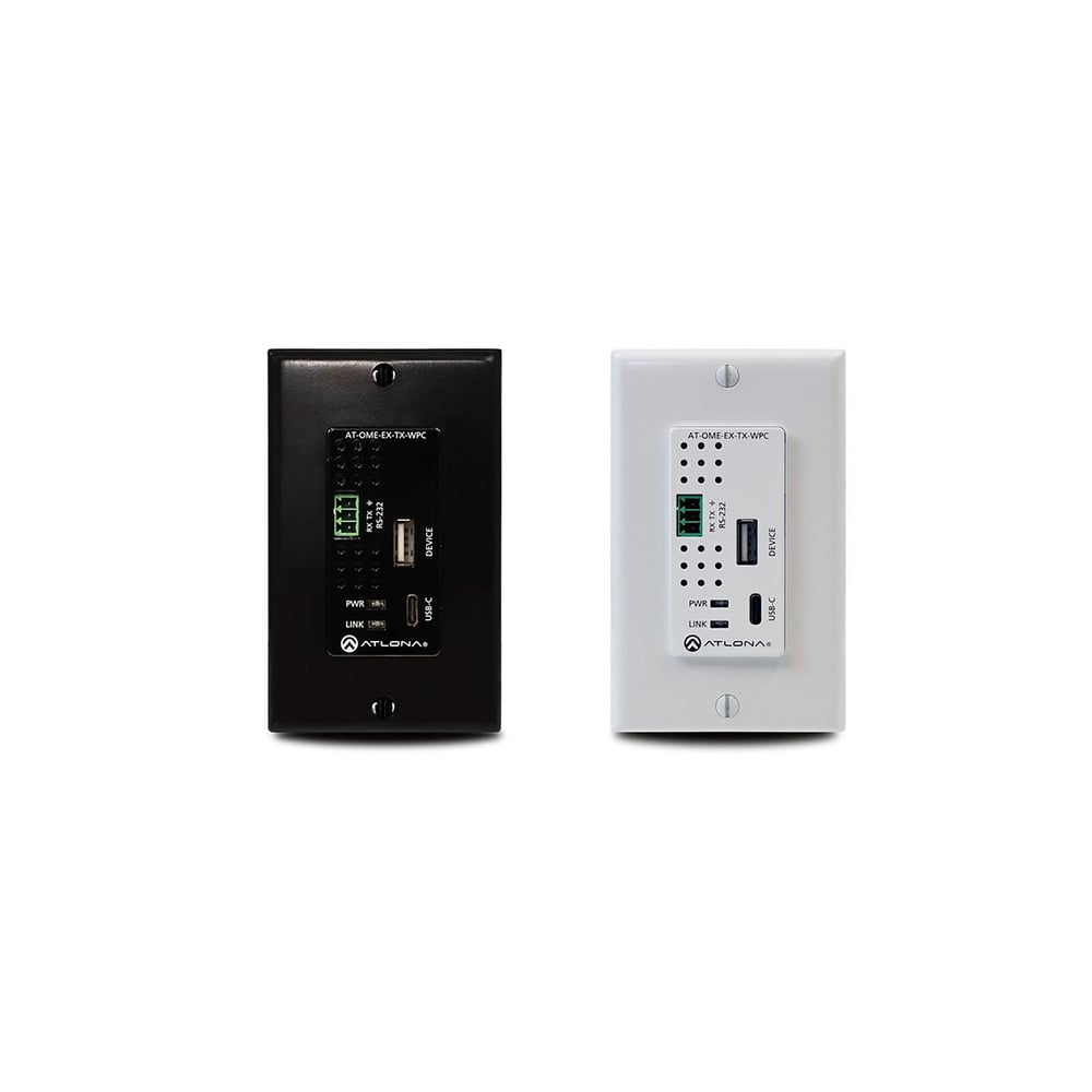 ATLONA AT-OME-EX-TX-WPC Omega Single Gang Wall Plate With Usb-C Input And Usb Data Support