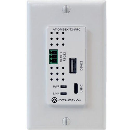 ATLONA AT-OME-EX-TX-WPC Omega Single Gang Wall Plate With Usb-C Input And Usb Data Support