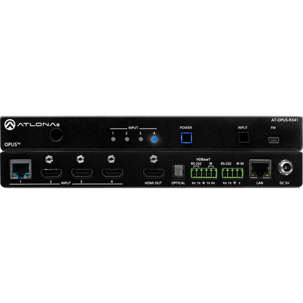 ATLONA AT-OPUS-RX41 Four-Input 4K Hdr Switcher With Hdmi And Hdbaset Inputs