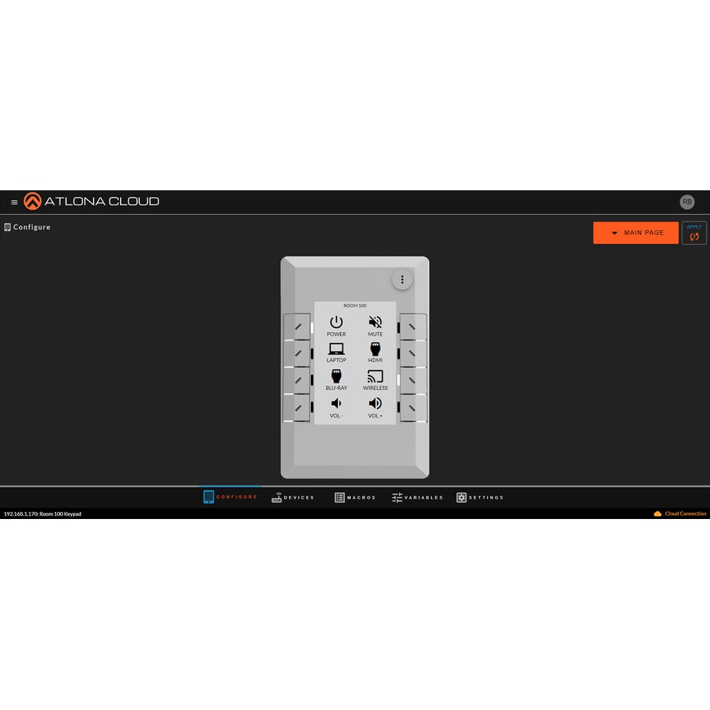 ATLONA AT-VKP-8E Velocity 8 Button Keypad With E-Ink Display Includes Black And White