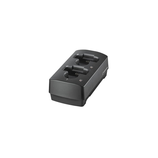 Audio-Technica ATW-CHG3A two-bay charging dock, angled view showing charging bays and status LEDs
