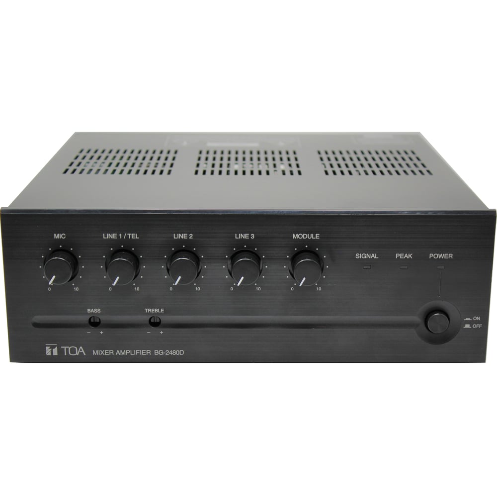 TOA BG-2240D-AM 5-Input Mixer-Amp, 240W @70V, Class D Power, Option Module Slot