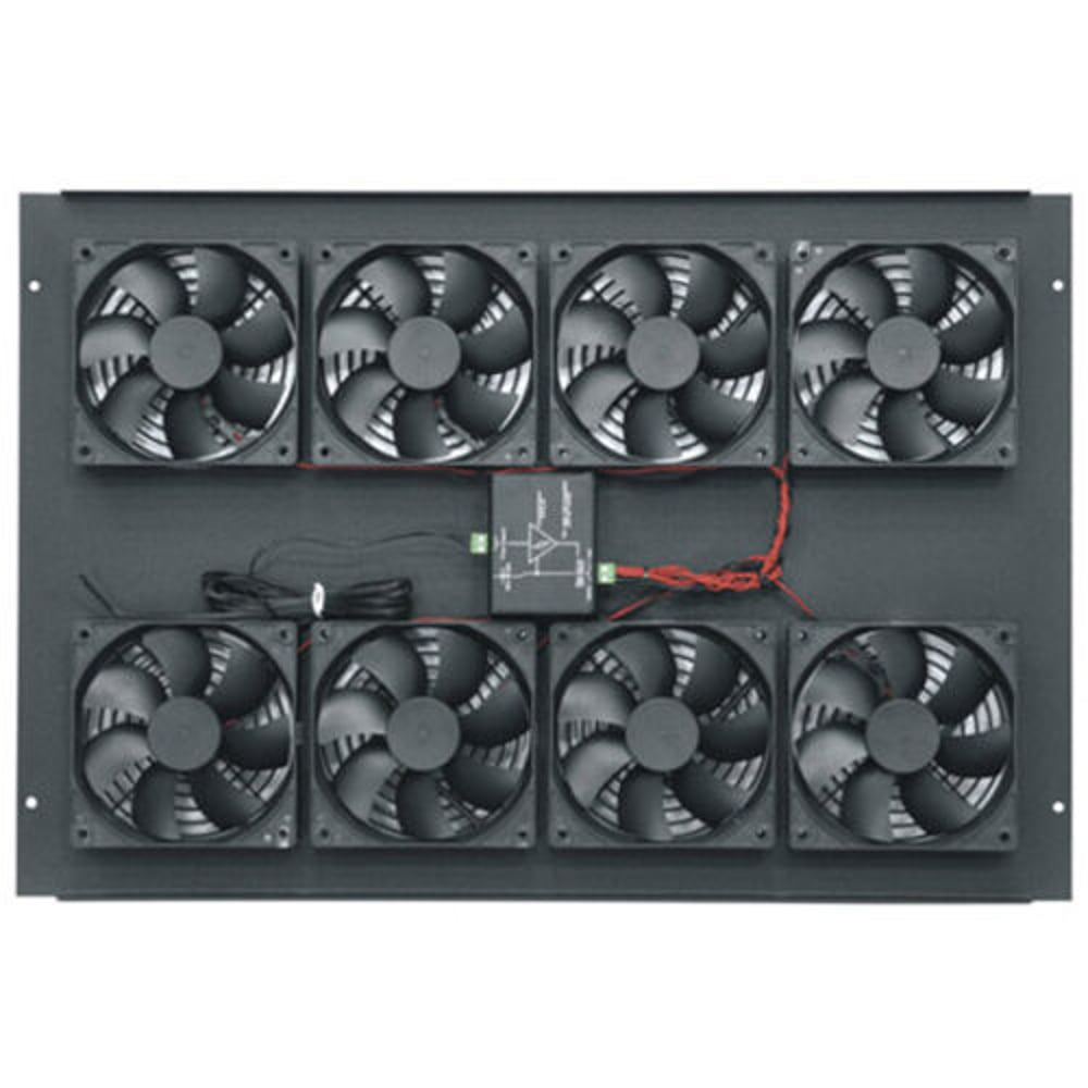 Middle Atlantic BGR-552FT 4-1/2"Dc Fan Top, 8 Fans, 552Cfm, Fits Bgr, Bk