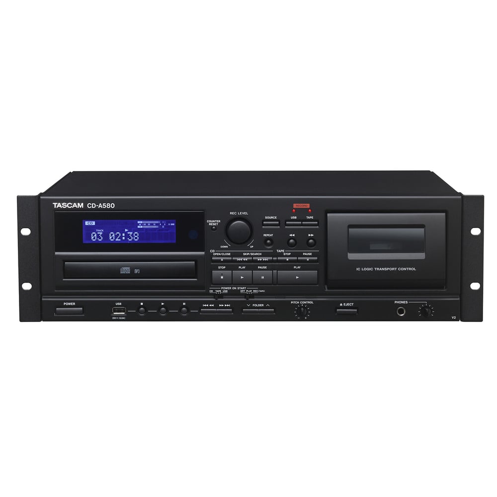 TASCAM CD-A580-V2 v2 Cassette Recorder/CD Player/USB Flash Drive Recorder