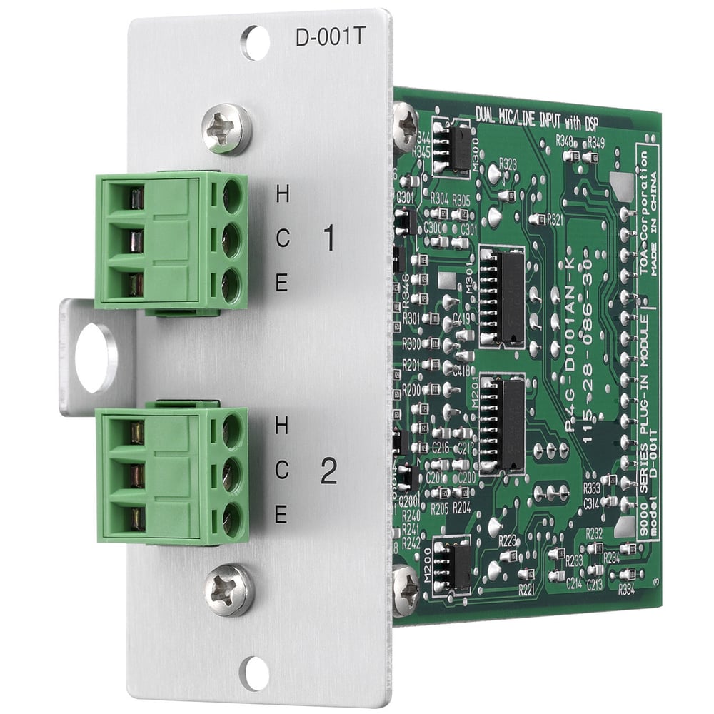 TOA D-001T Input Module, Two Mic/Line Inputs W/Dsp Removable Terminal Prc Cur.Stk
