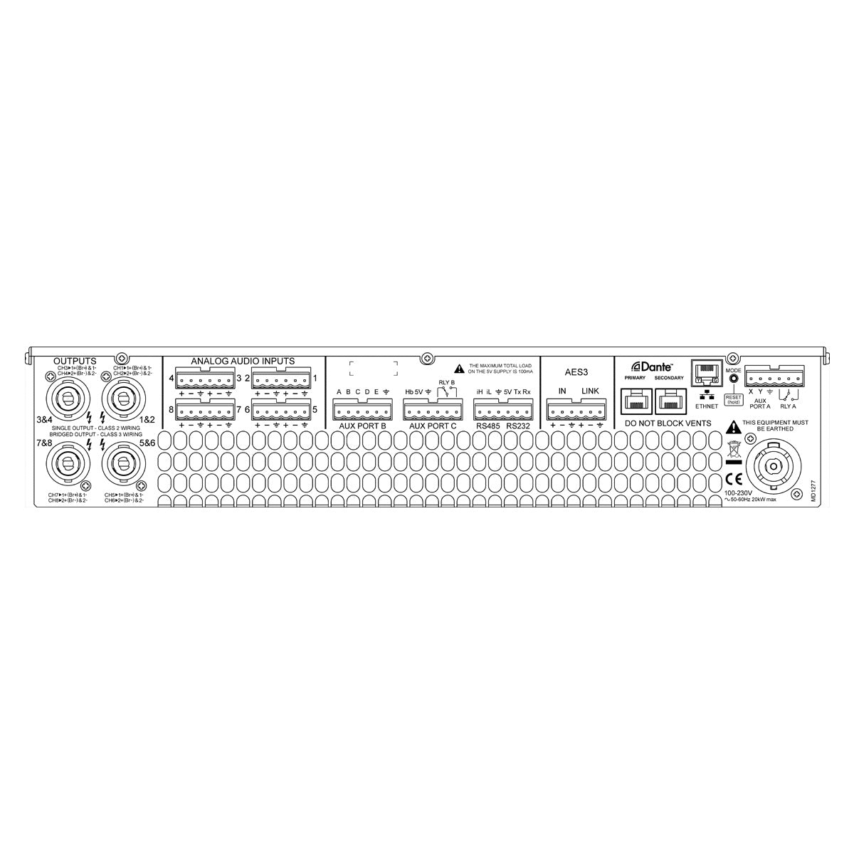 Danley DNA-10K8C 8-Channel DSP Amplifier With Networking