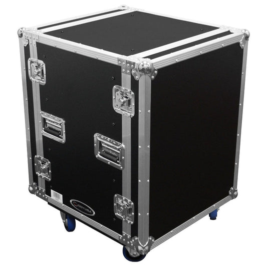 Odyssey FZS14W 14U Shock Mount Rack Flight Case with Wheels