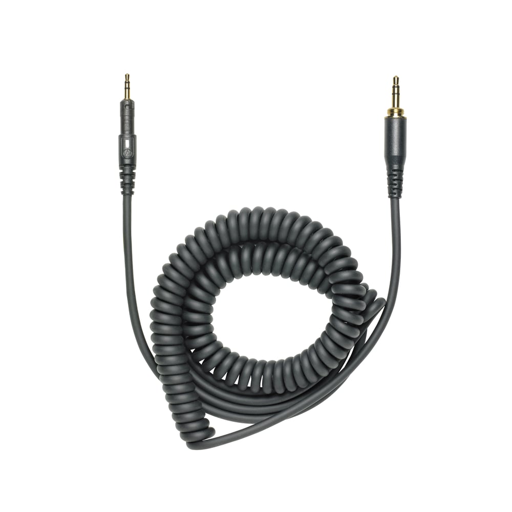 Audio-Technica HP-CC 1.2M-3M (3.9'-9.8') Coiled (Black) Replacementcable For Ath-M40X And Ath-M50X Hea
