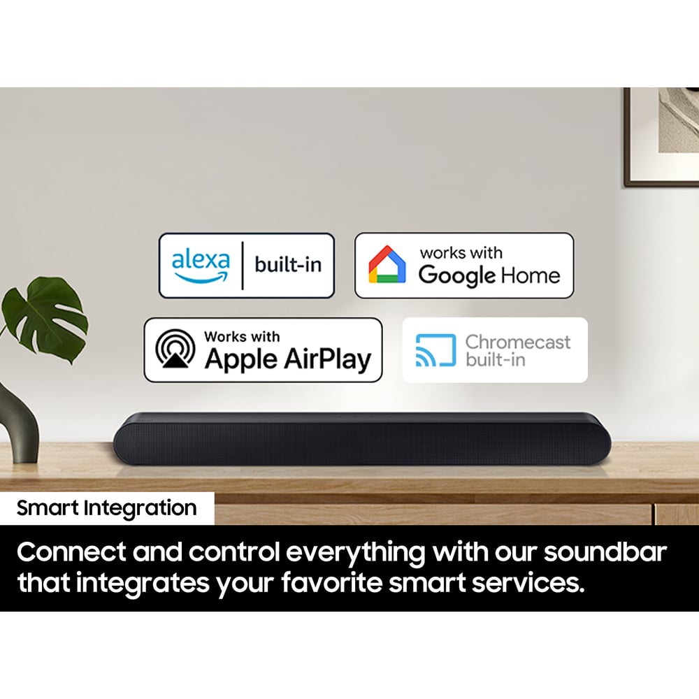 Samsung HW-S60D/ZA 5.0 Channel Soundbar, 200W, Dolby ATMOS, BT, HDMI Out - Black
