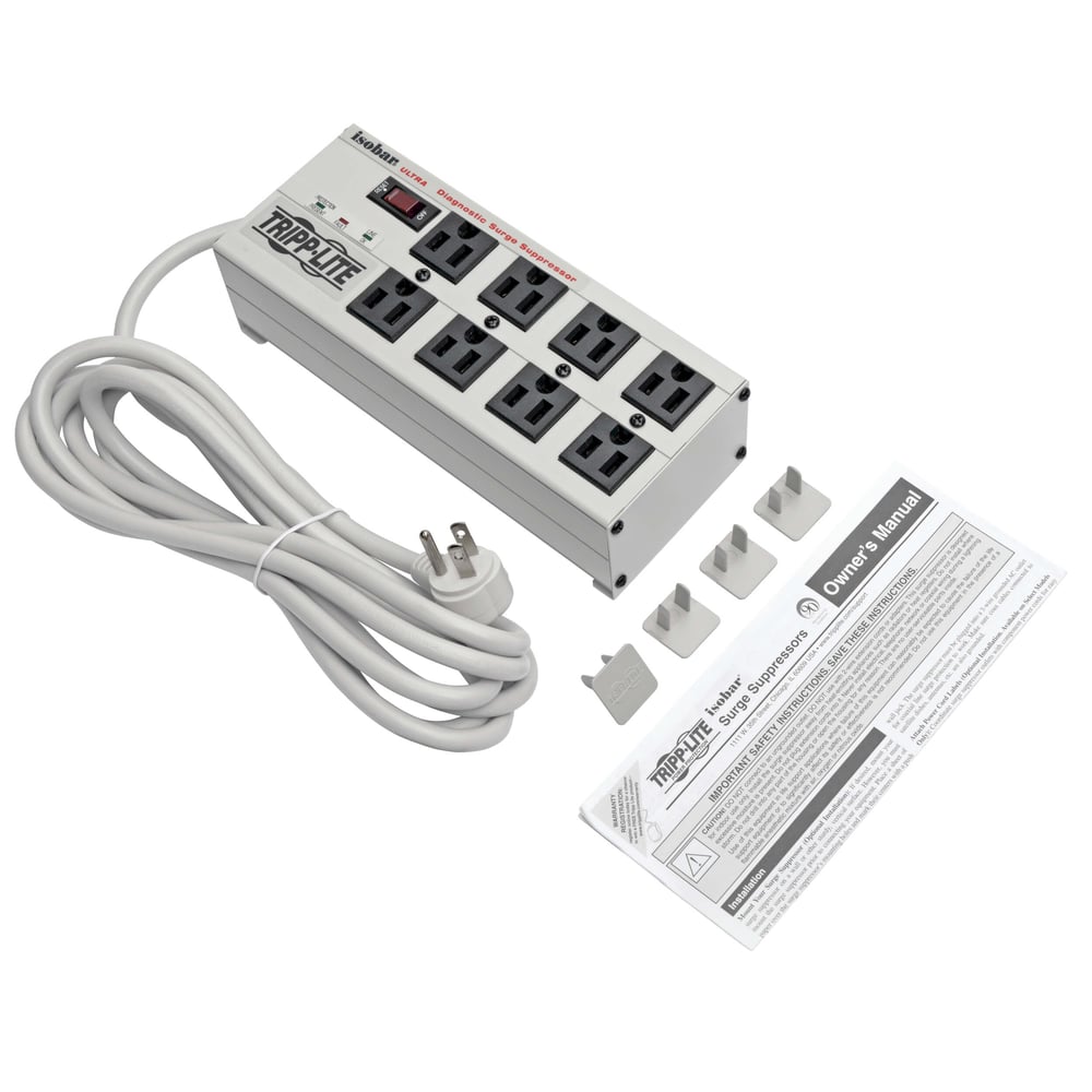 TRIPPLITE ISOBAR8 ULTRA Isobar 8-Outlet Surge Protector, 12 Ft. Cord With Right-Angle Plug