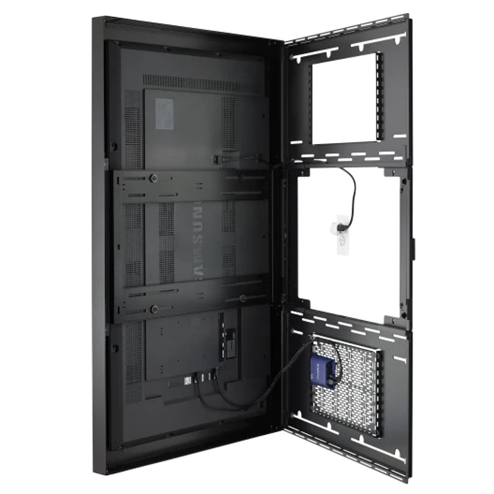 Chief LW75UBPG 75" Portrait On-Wall Kiosk W/Glass, Blk