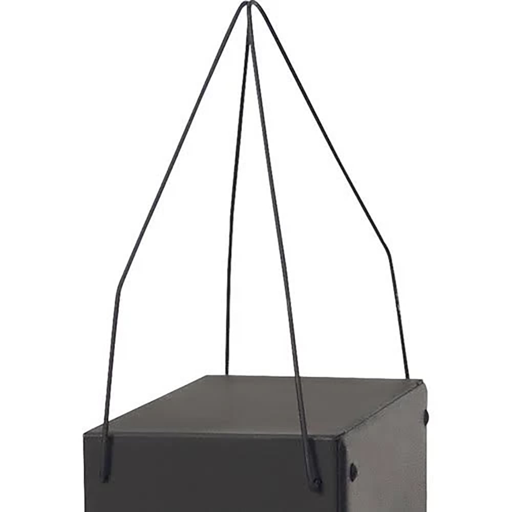 AtlasIED M1000CBKT black hanging bracket with four-leg wire yoke attached to a speaker enclosure