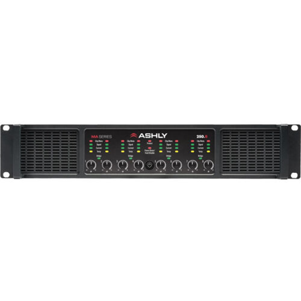 Ashly MA250.8 8-Channel Multi-Mode Power Amplifier, 8X250W At 2/4/8 Ohms And 70V/25V