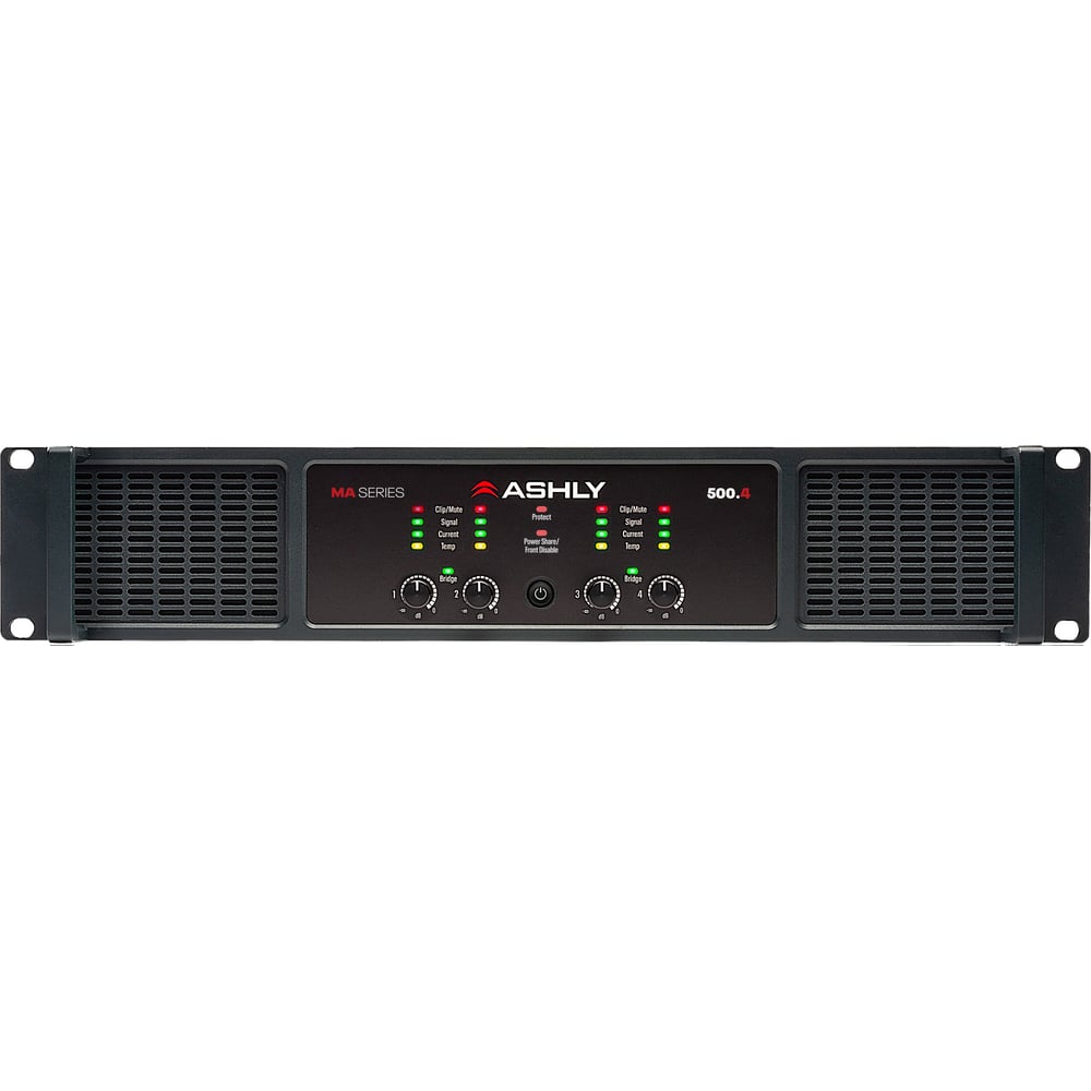 Ashly MA500.4 4-Channel Multi-Mode Power Amplifier, 4X500W At 2/4/8 Ohms And 70V/25V