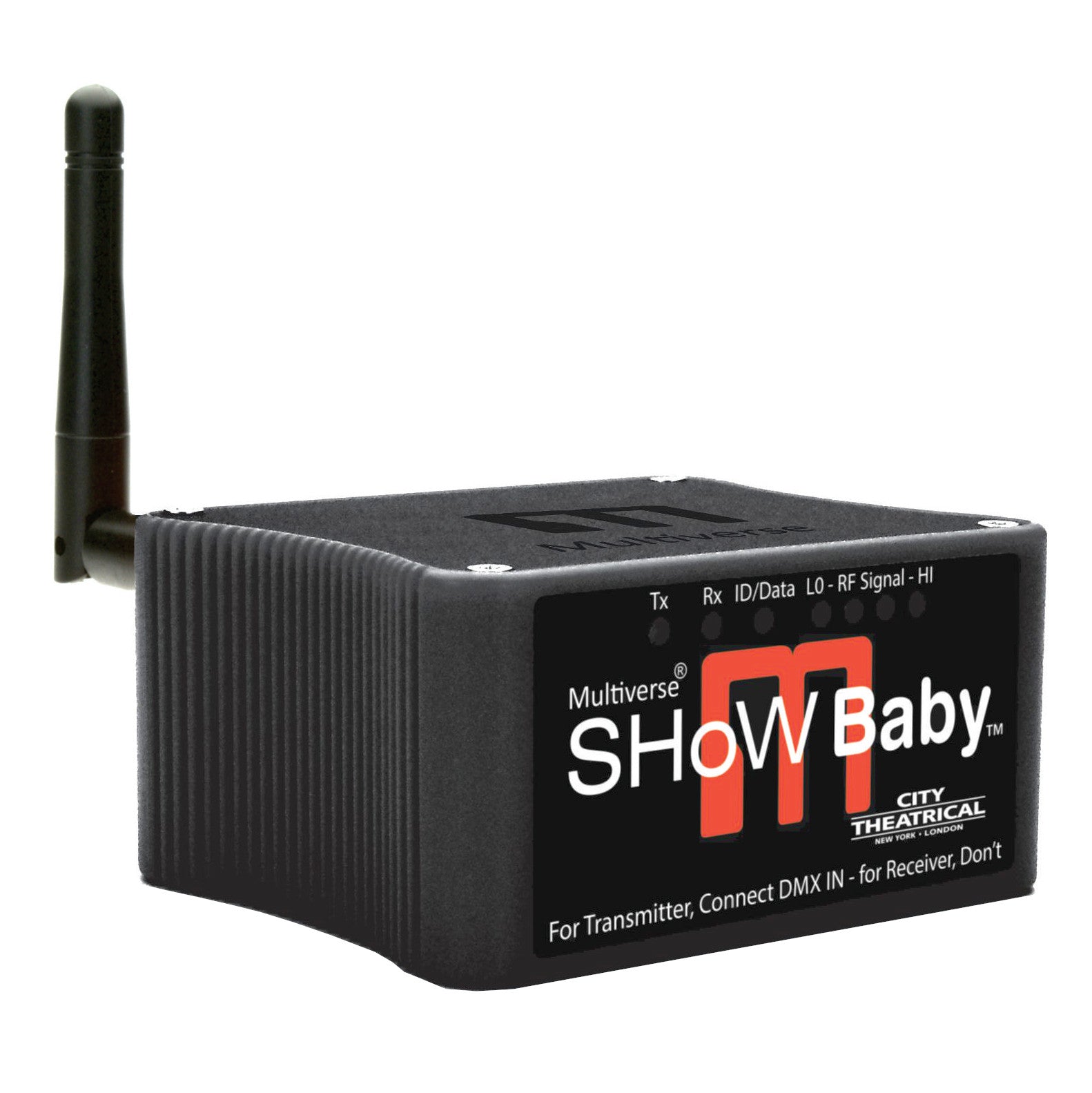 City Theatrical Multiverse SHoW Baby Wireless DMX Transceiver - Angled View