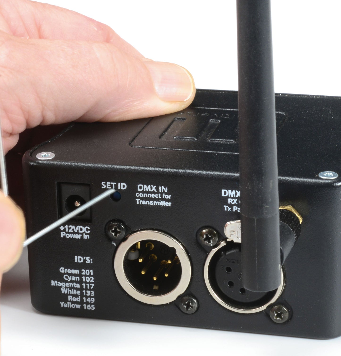 City Theatrical Multiverse SHoW Baby Wireless DMX Transceiver - Rear View