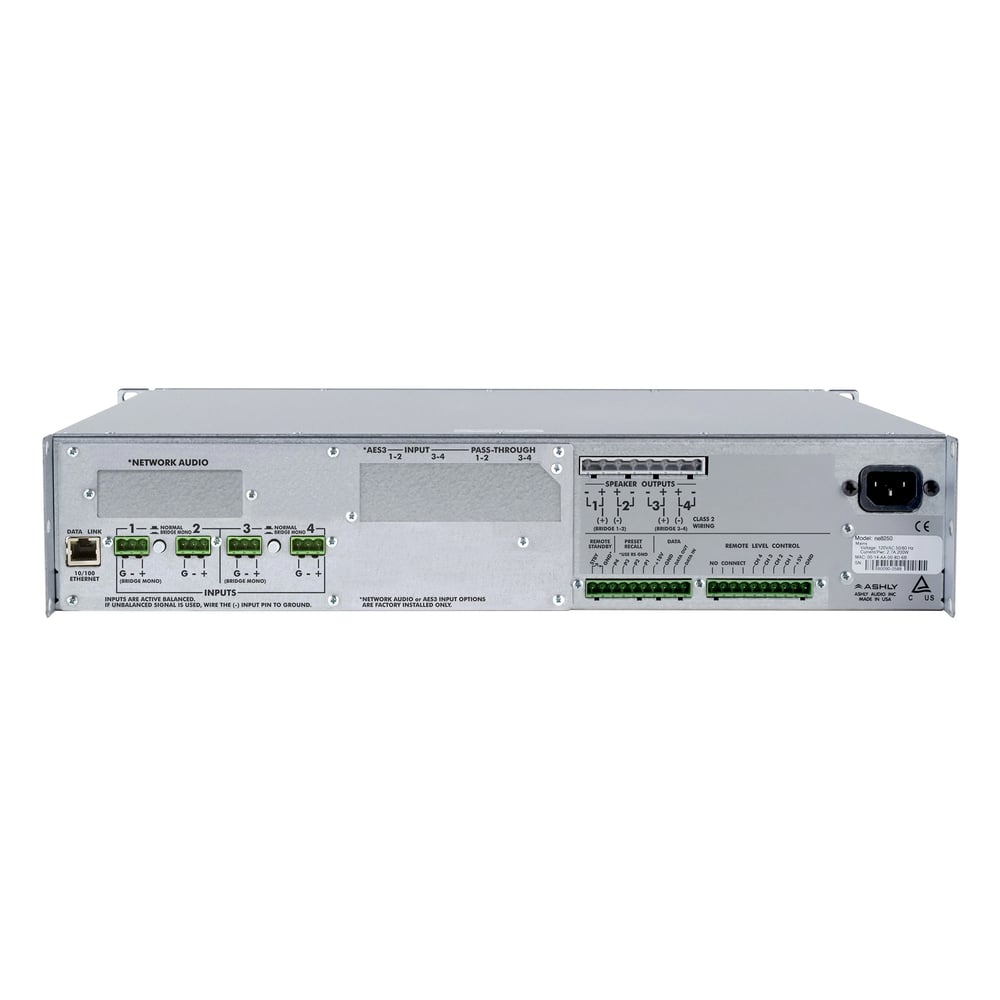 Ashly ne4250.70ped Ne4250.70Pe Network Amplifier With Dante Option Card