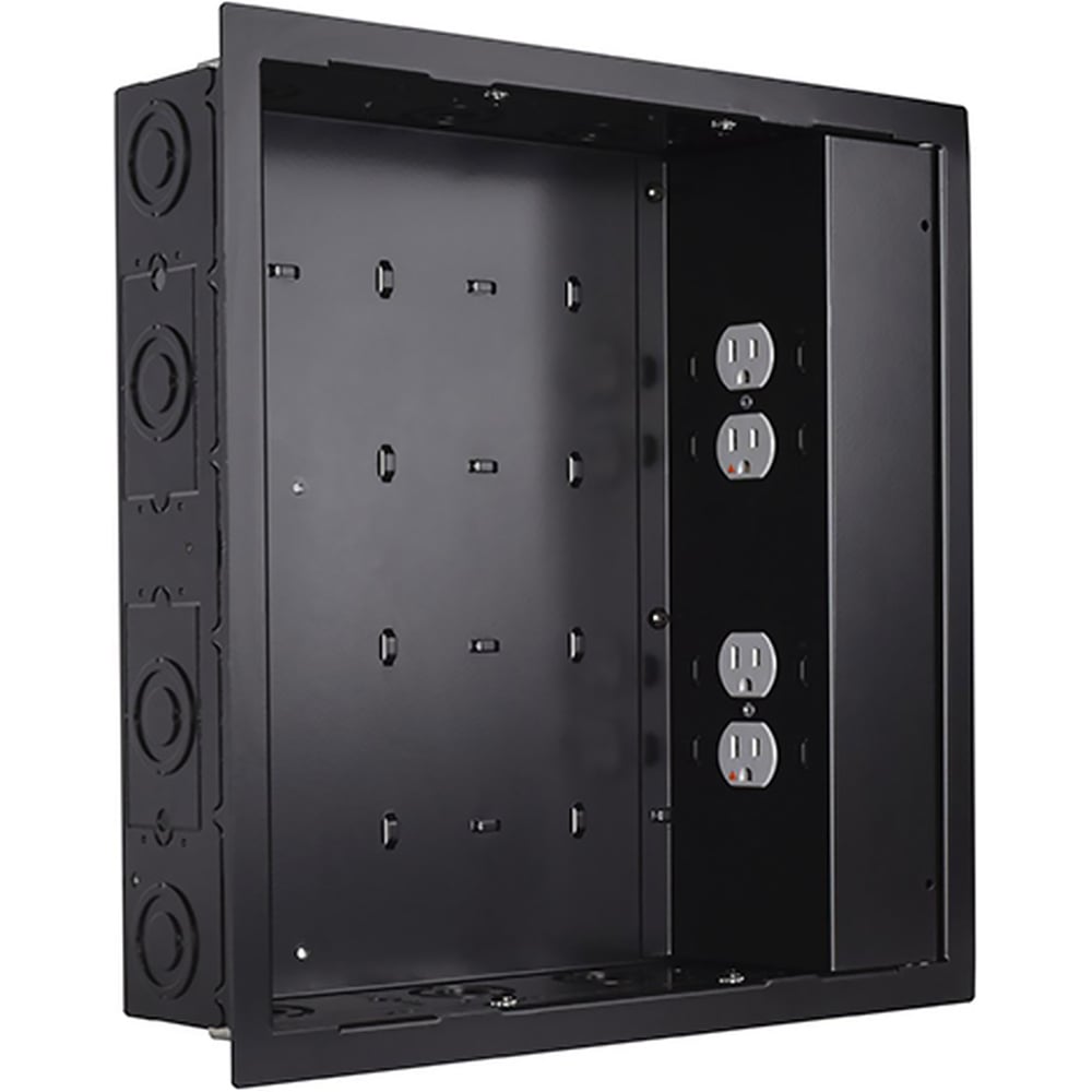 Chief PAC526FBP4 In-Wall Large Blk - W/ Surgex 2 Outlets